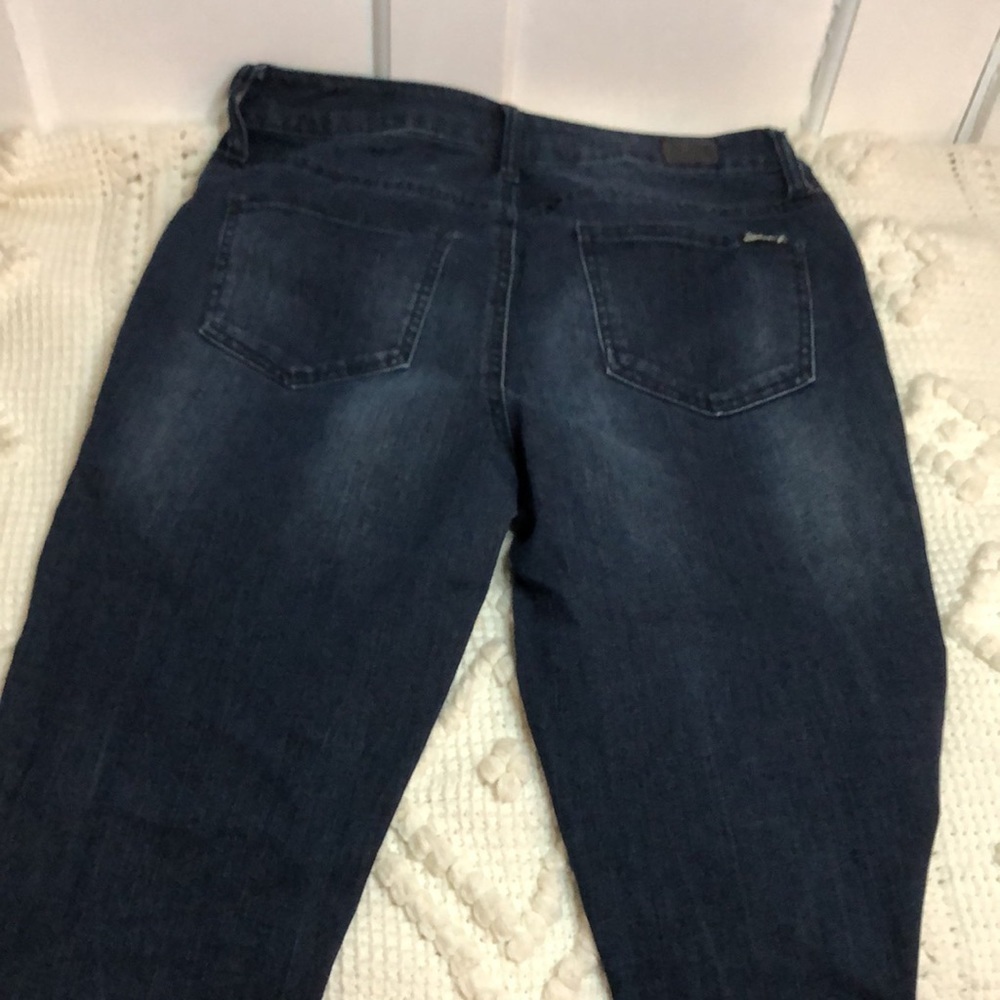 Seven7 Dark Wash Mid Rise Grommet Detail Split Hem Ankle Skinny Jeans Denim 10 - Picture 6 of 11